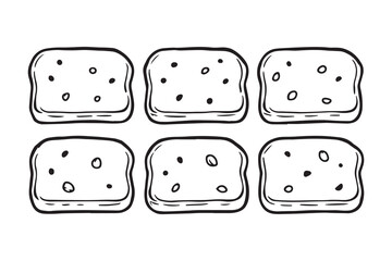 Garlic Bread line art illustration