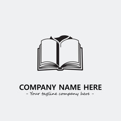 Book illustration black and white for logo company vector image
