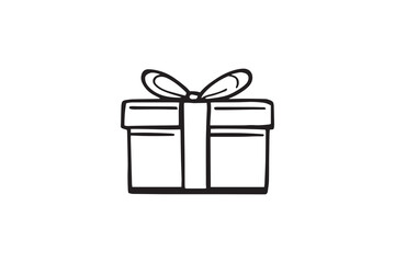 Gift box line art illustration