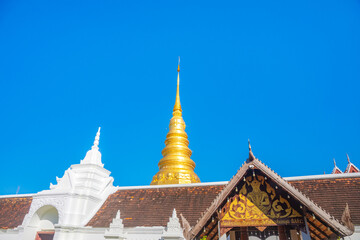 "Wat Phrathat Chae Haeng" Temple at Nan Province, Thailand. Asia.