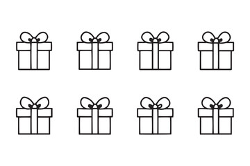 Gift box line art illustration