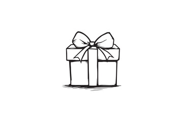 Gift box line art illustration