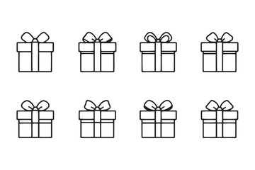 Gift box line art illustration