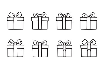 Gift box line art illustration