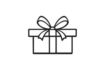 Gift box line art illustration