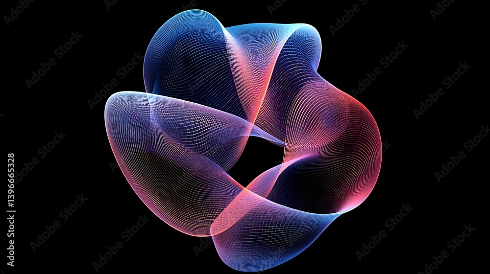 Aufkleber abstract colorful waveforms intertwining against a black background, creating a mesmerizing visual e