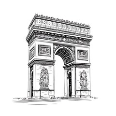 Hand-drawn sketch of Arc de Triomphe. (1)