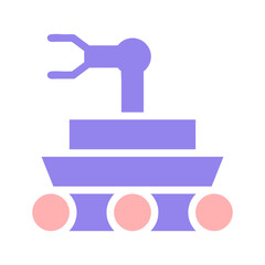 Fototapeta premium Aesthetic Lunar Rover on White Background Scene