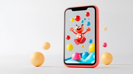 Smartphone Display, Cartoon Character, Balls
