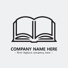 Book illustration black and white for logo company vector image
