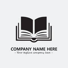Book illustration black and white for logo company vector image

