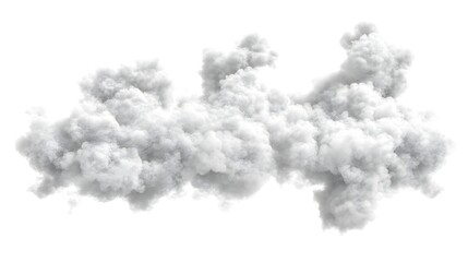 Isolated Cloud on White Background for 3D Rendering and Design