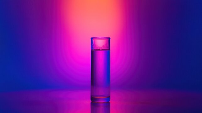 Blood sample under UV light for forensic analysis.