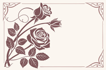 Chic Rose Wreath Frame with Gradient Glow for Elegant Invitations

