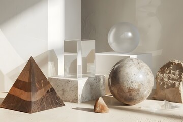 Geometric Still Life: Modern Composition with Shapes and Textures