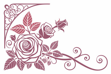 Luxury Floral Rose Frame with Gradient Overlay for Wedding and Engagement Invites

