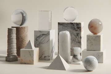 Elevated Geometry: A Minimalist Still Life of Forms and Textures