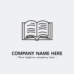 Book illustration black and white for logo company vector image
