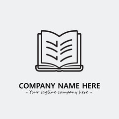 Book illustration black and white for logo company vector image
