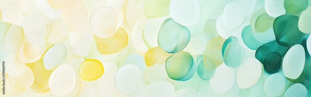 Poster Cheerful Abstract Bokeh Background with Soft Pastel Bubbles and Blurry Shapes