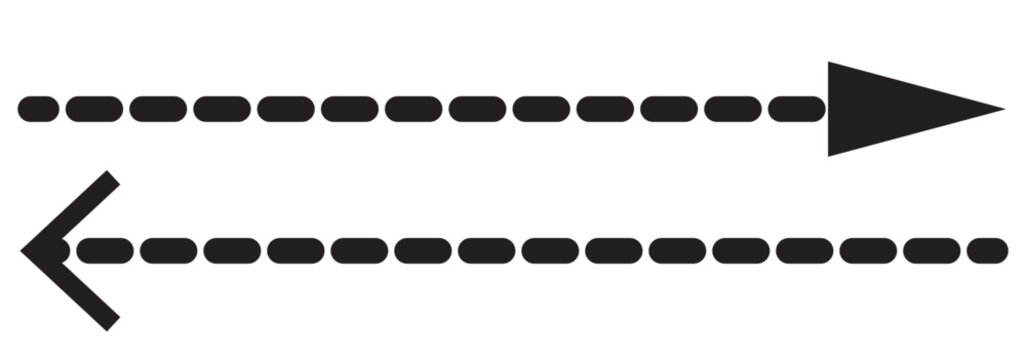 Long arrows Set of both side long arrow icon. Vector set of trendy long arrows left and right in Thin style.