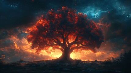 Naklejka premium Forest river flow with clear water and bottom