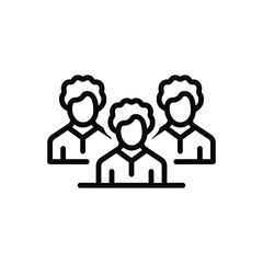 Black line icon for people