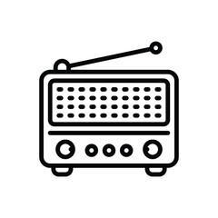 Black line icon for radio