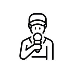 Black line icon for reporting