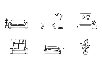 Interior line art illustration