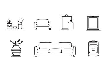 Interior line art illustration