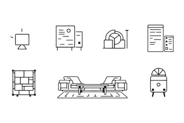 Interior line art illustration