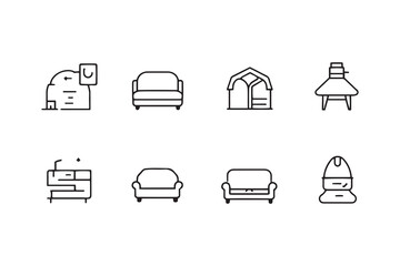 Interior line art illustration