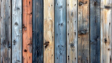 Fototapeta premium Multicolored weathered wooden planks