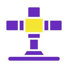 Abstract Vector Symbol, Geometric Purple Yellow