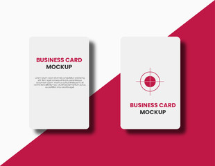 Business card mockup design in grey background