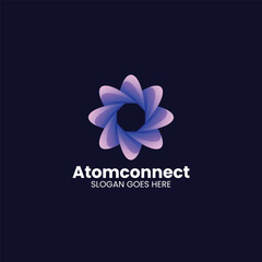 Atom Connect Gradient Colorful Logo