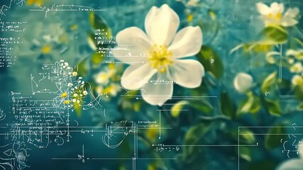 Botanical Equations: A Serene Fusion of Nature and Science - Powered by Adobe