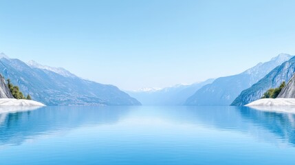 Serene mountain lake vista