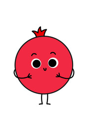 Obraz premium ood, fruit, illustration, vector, cartoon, set, icon, isolated, strawberry, fresh, pear, healthy, funny, orange, banana, character, background, apple, cute, design, face, cherry, flat, organic, lemon,