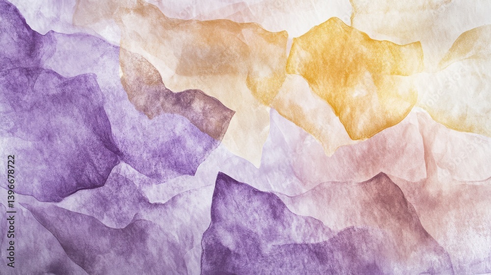 Poster abstract pencil strokes backdrop with uneven border displaying a blend of purple, beige, and golden 