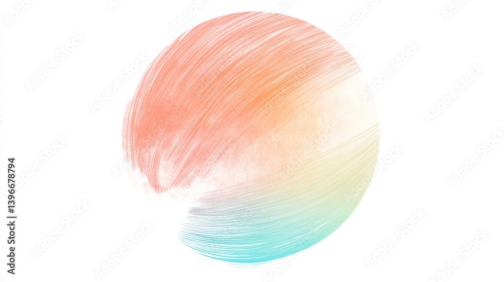 Leinwandbilder abstract pencil strokes circle with gradient shift and light delicate texture for creative design an