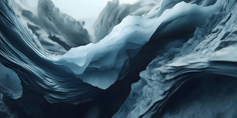Obraz premium Abstract Ice Cave, Frozen Layers, Glacial Beauty