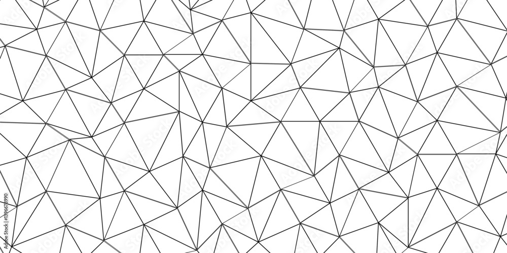 Wall mural abstract of simple black line triangle pattern geometric background. subtle ornament with delicate g