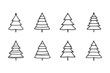 Fototapeta premium Pine Tree line art illustration