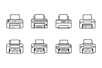 Printer line art illustration