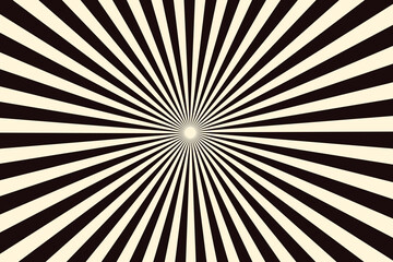 Black and white sunburst sun rays abstract background, Retro vintage spiral starburst radial pattern, stripes comic beam lines circus carnival, sunrise design transparent element