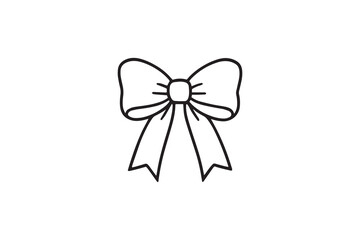 Ribbon Bow line art illustration