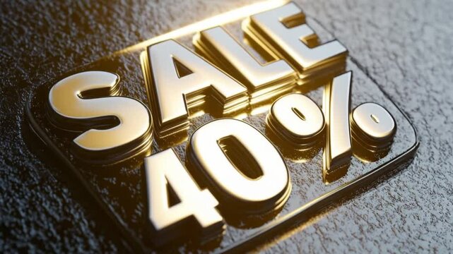 A significant discount of 40 percent is offered to shoppers at a retail location. Customers are encouraged to take advantage of limited-time offers and enjoy incredible savings