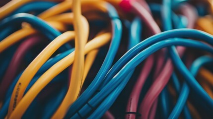 Kabel vor abstraktem technischem Hintergrund